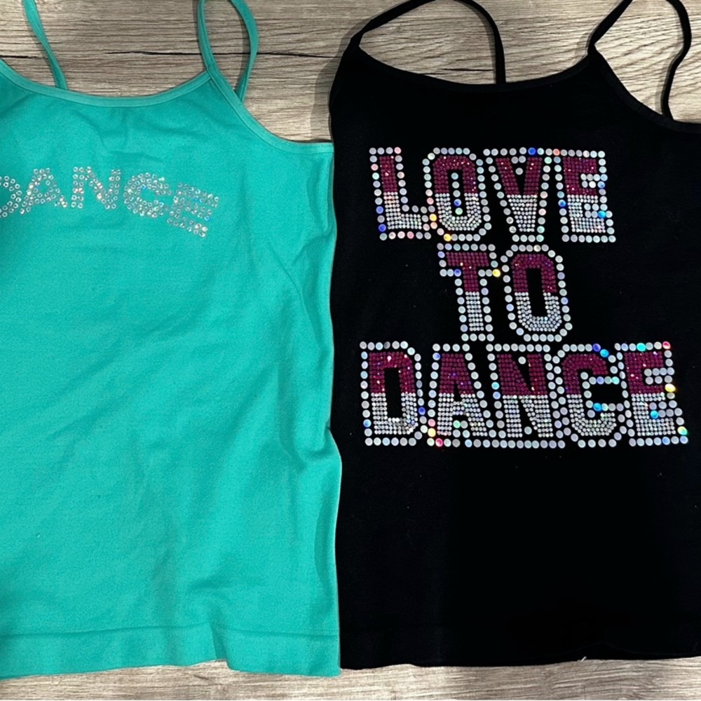 Dance Tank Tops Set in Teal and Black